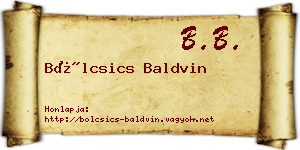 Bölcsics Baldvin névjegykártya